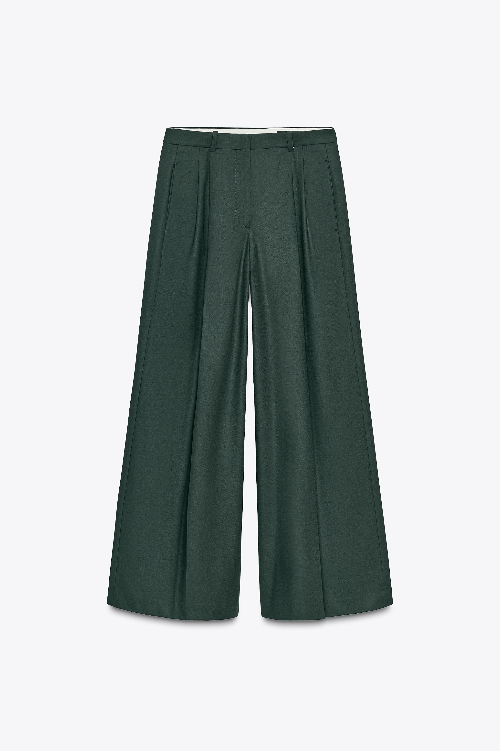 Wide Leg Pleated Pants Zw Collection