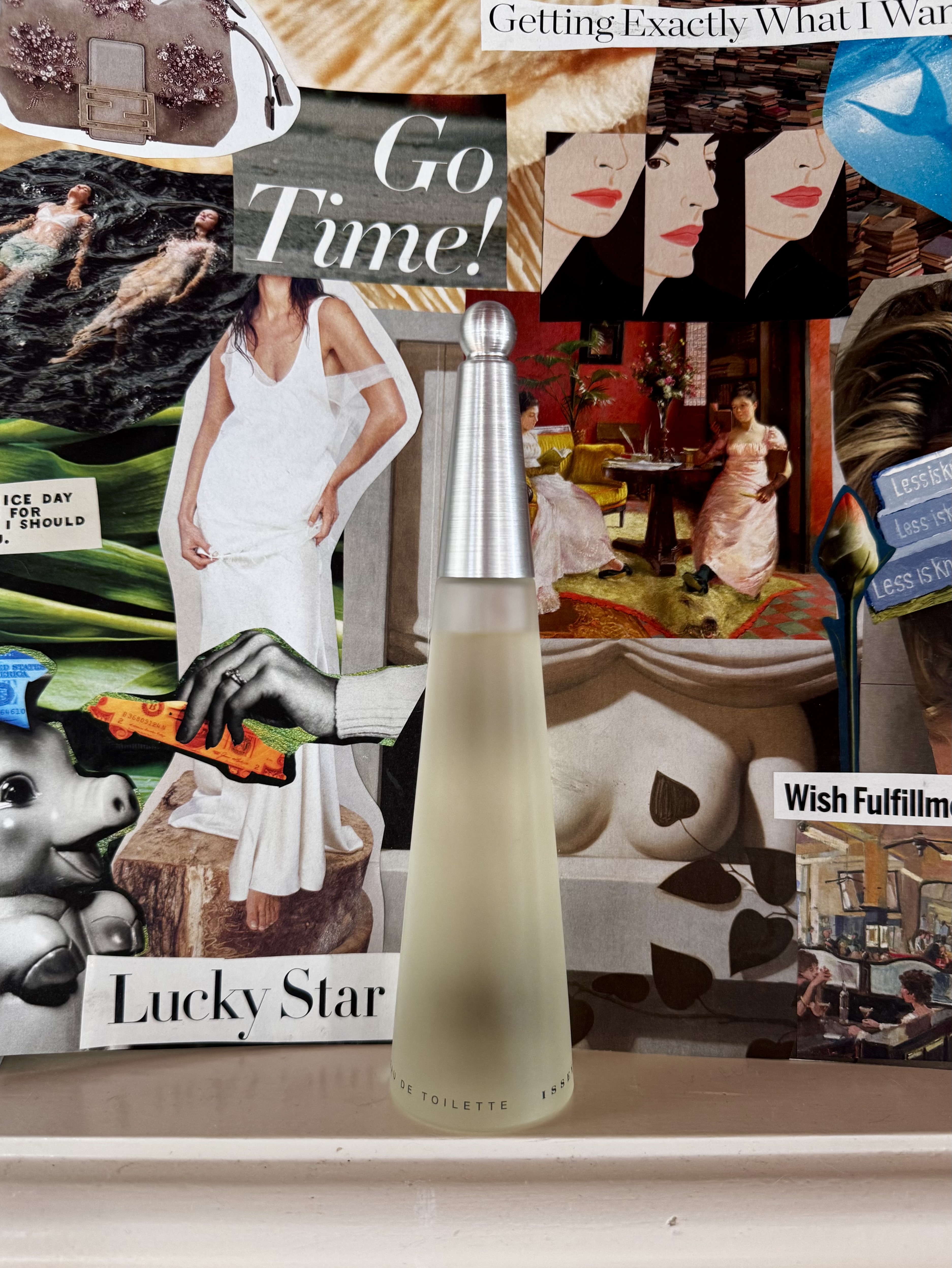 A bottle of Issey Miyake L'Eau d'Issey Eau de Toilette.