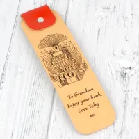 1.Happiness is a Cup of Coffee and a Good Book Leather Bookmark: