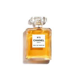 A bottle of Chanel No.5 eau de parfum.