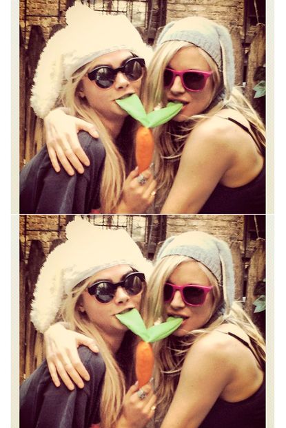 Cara Delevingne and Sienna Miller together at Easter