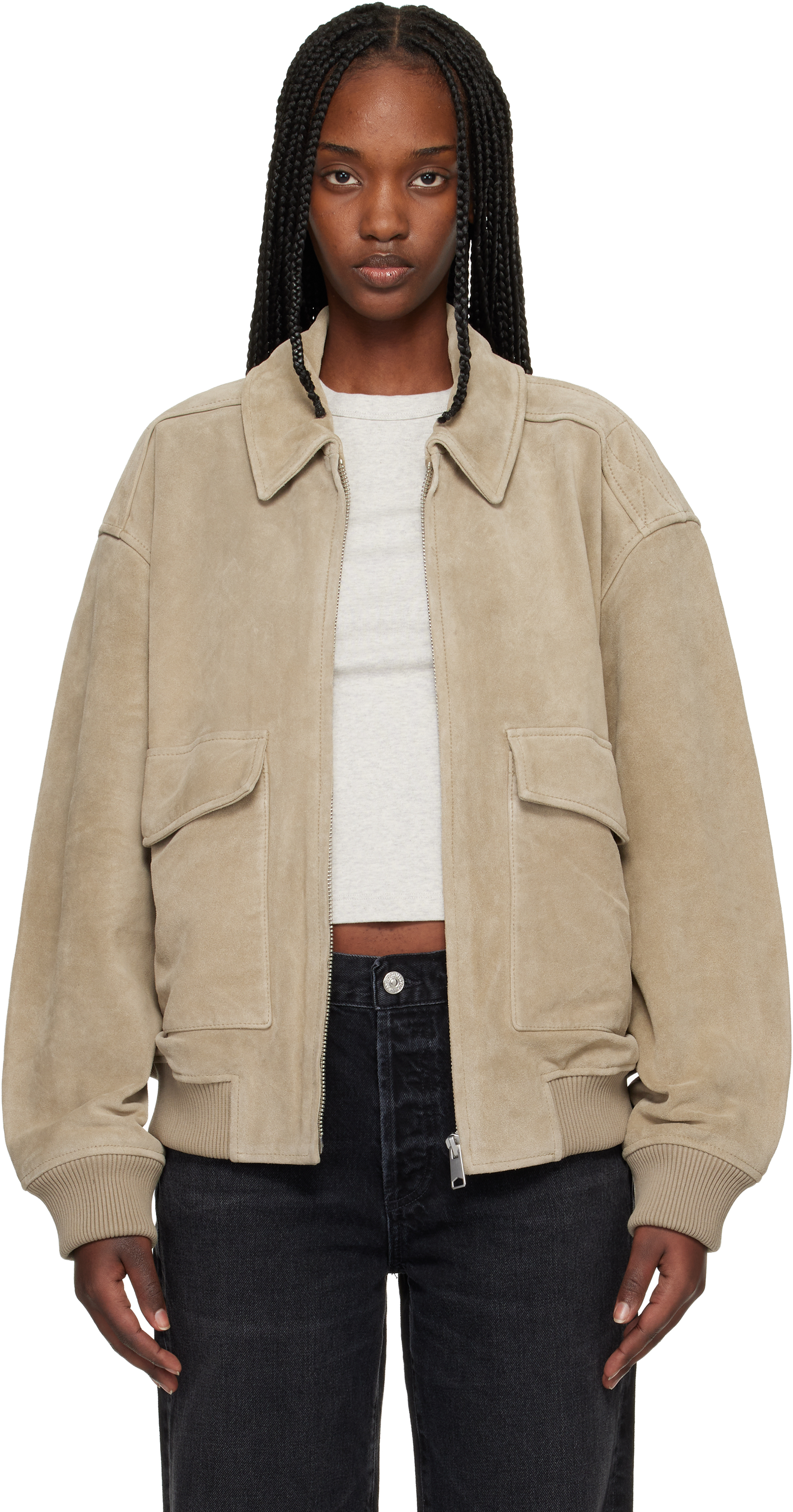 Khaki Vivienne Suede Jacket