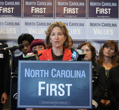 Poll: Democratic Sen. Kay Hagan maintains slim lead in crucial North Carolina race
