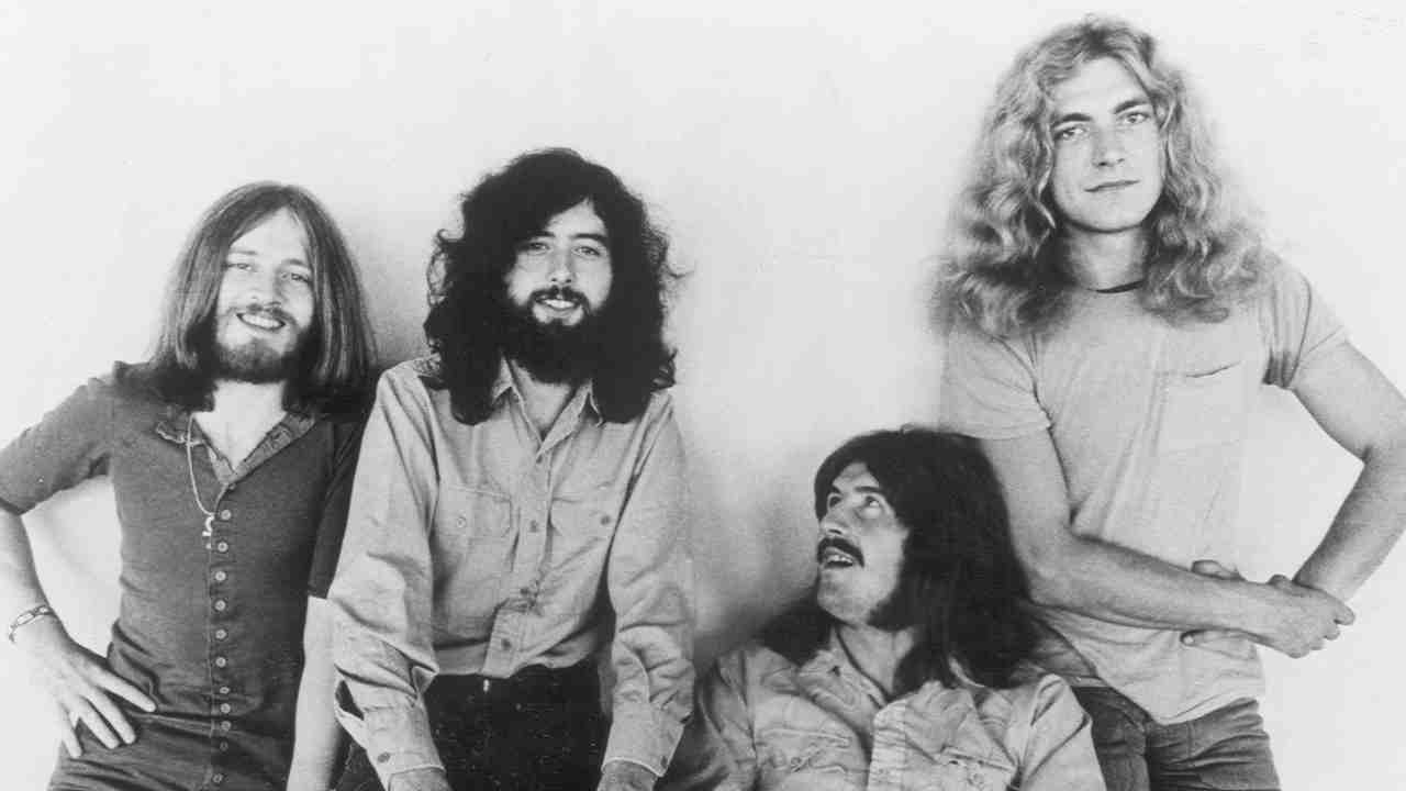 Led Zeppelin posing for a photograph in 1970