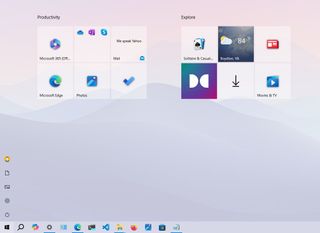 Windows 10 Start menu full screen