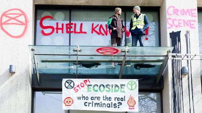 Environmental protesters against Shell