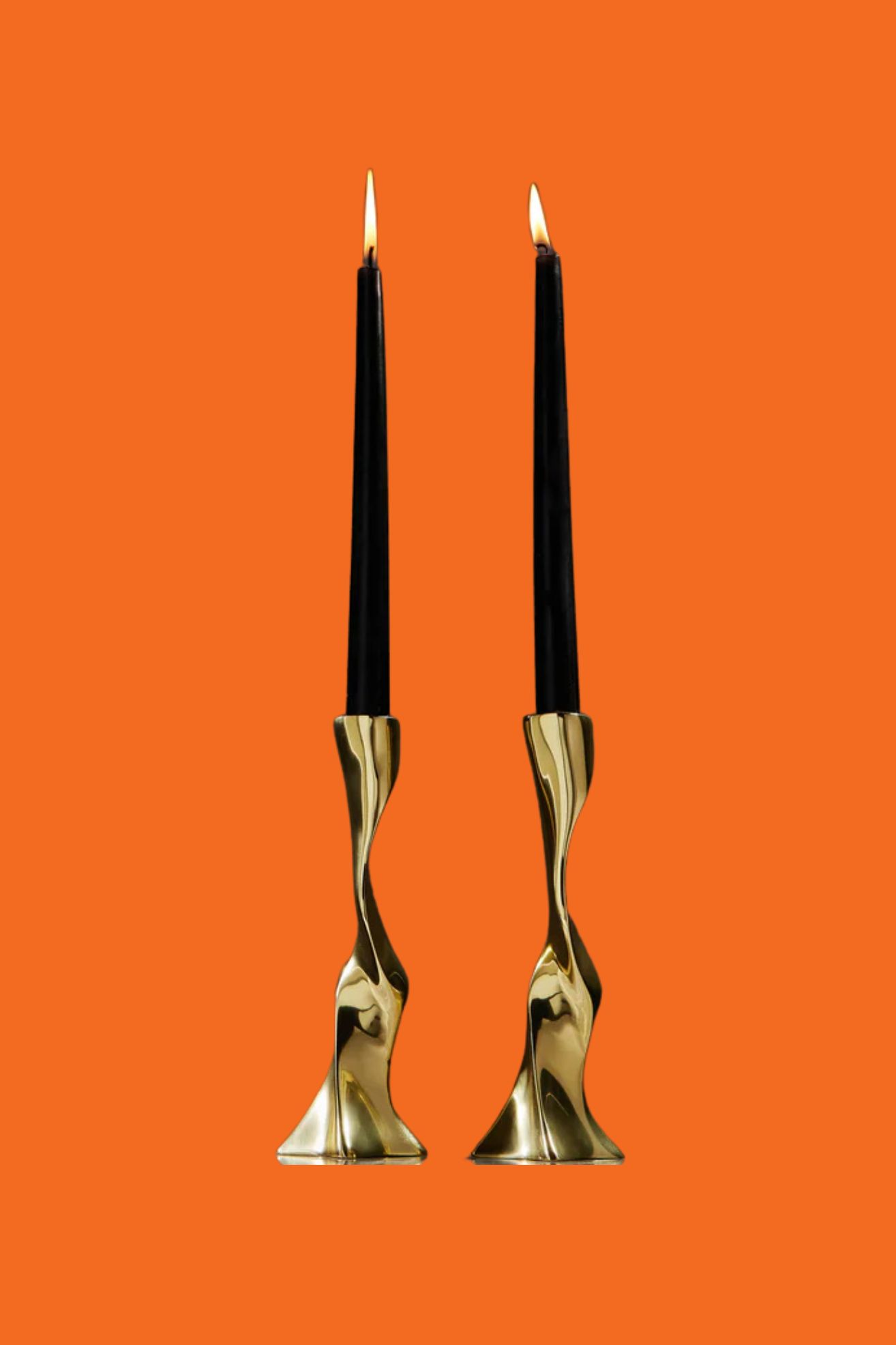 Viya, Under the Banyan Brass Candlesticks, Set of 2