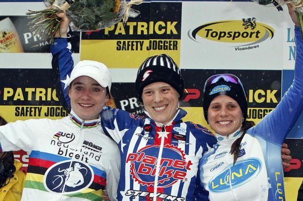 The Kalmthout podium: Marianne Vos, Katie Compton and Katerina Nash