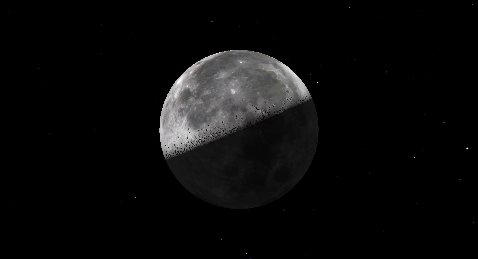 Graphic showing third quarter moon.