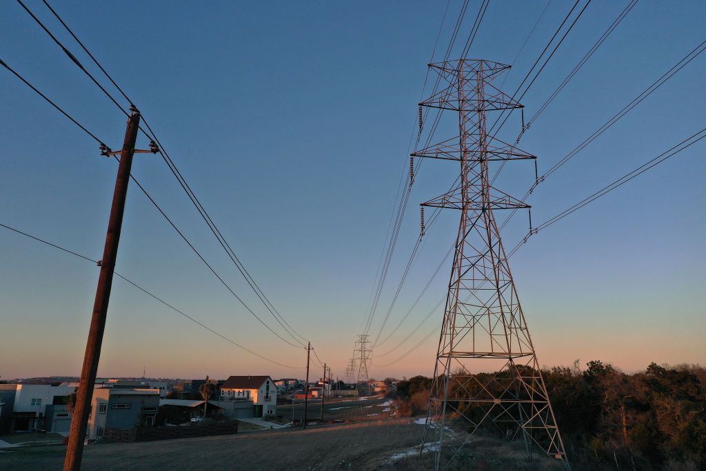 Power lines in Austin, Texas.