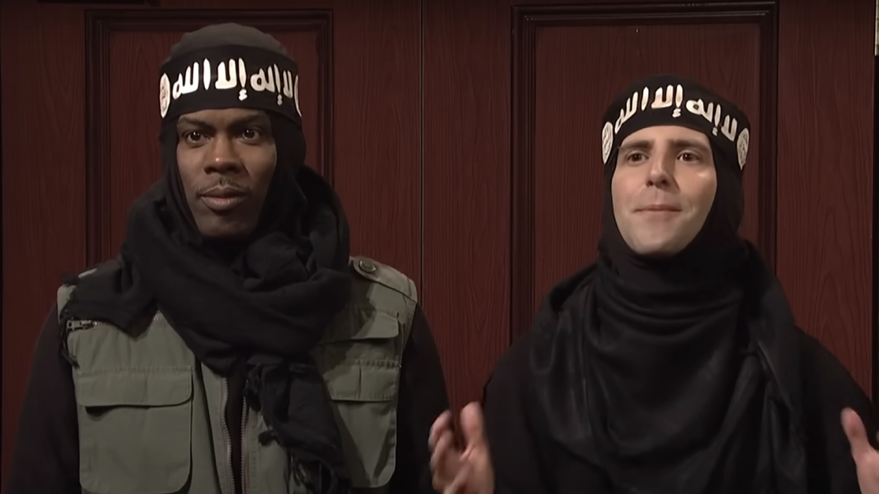 Chris Rock and Kyle Mooney as ISIS members pitching for Shark Tank on Saturday Night Live