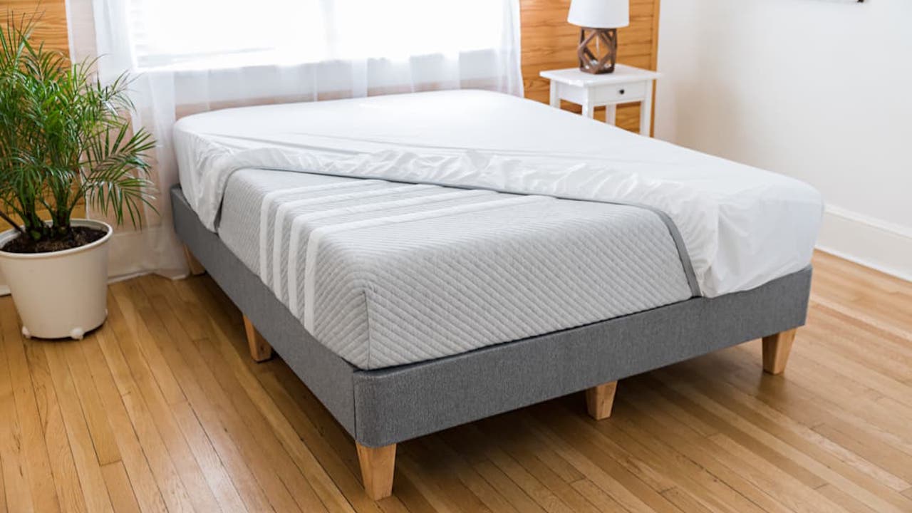 Leesa mattress sales, deals and discount codes: the Leesa Original shown on a Leesa Bed Base