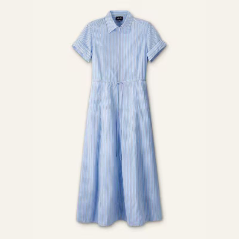 ME+EM, blue and white stripe shirt dress
