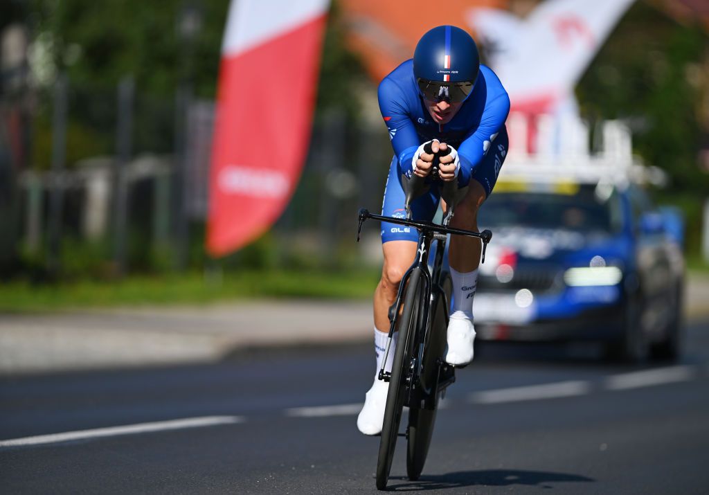 KARPACZ POLAND AUGUST 13 Romain Gregoire of France and Team Groupama FDJ sprints during the 81st Tour de Pologne Stage 2 a 154km individual time trial stage from Mysakowice to Karpacz UCIWT on August 13 2024 in Karpacz Poland Photo by Luc ClaessenGetty Images