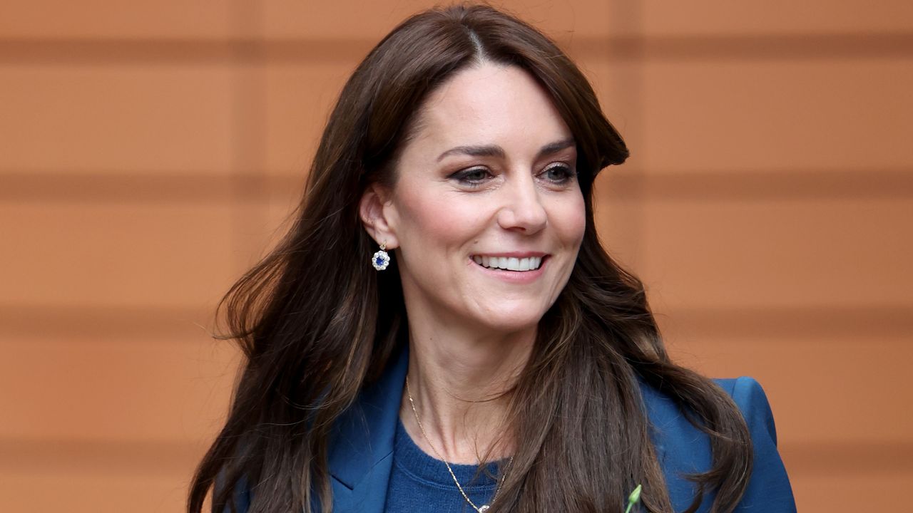 Kate Middleton&#039;s steel blue look seen as she attends the opening of Evelina London&#039;s new children&#039;s day surgery unit on December 05, 2023