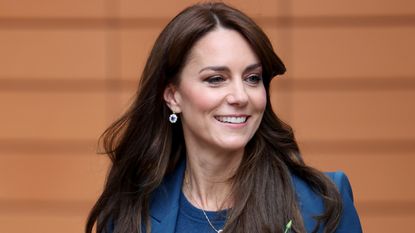 Kate Middleton's steel blue look seen as she attends the opening of Evelina London's new children's day surgery unit on December 05, 2023
