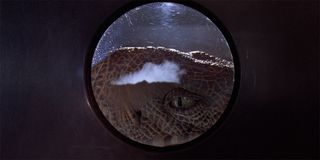 Jurassic Park Raptor in kitchen window