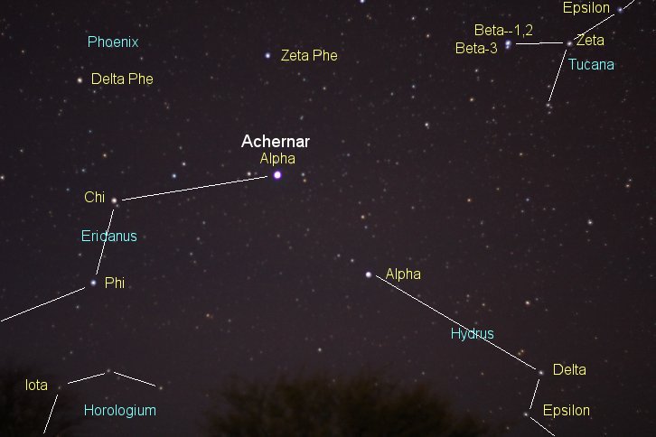 Achernar and Constellation Eridanus