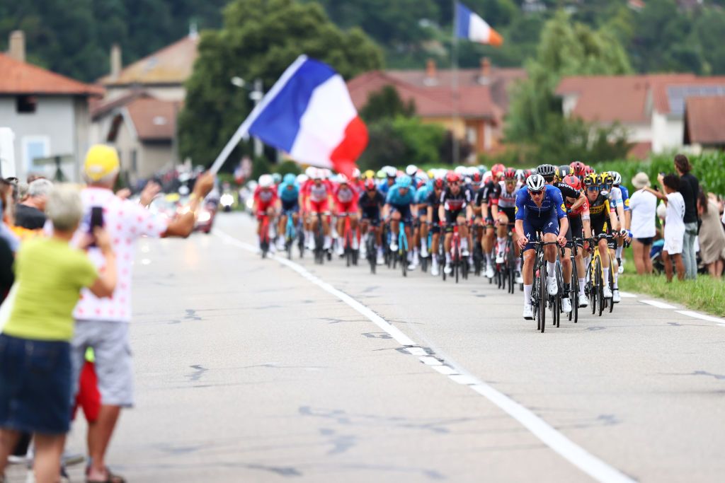 VALENCE FRANCE JULY 06 Tim Declercq of Belgium and Team Deceuninck QuickStep leads The Peloton during the 108th Tour de France 2021 Stage 10 a 1907km stage from Albertville to Valence LeTour TDF2021 on July 06 2021 in Valence France Photo by Michael SteeleGetty Images