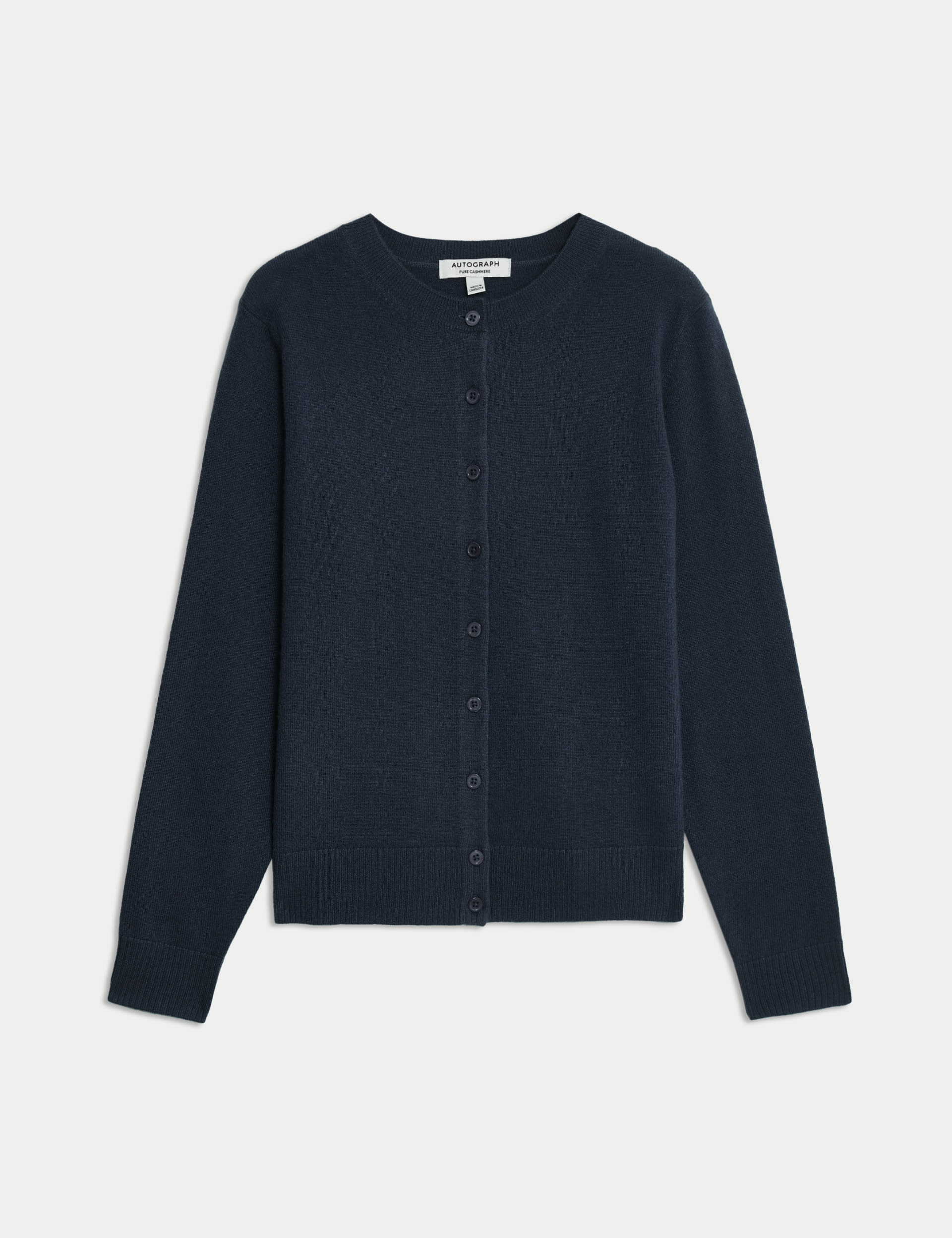 Pure Cashmere Crew Neck Relaxed Cardigan