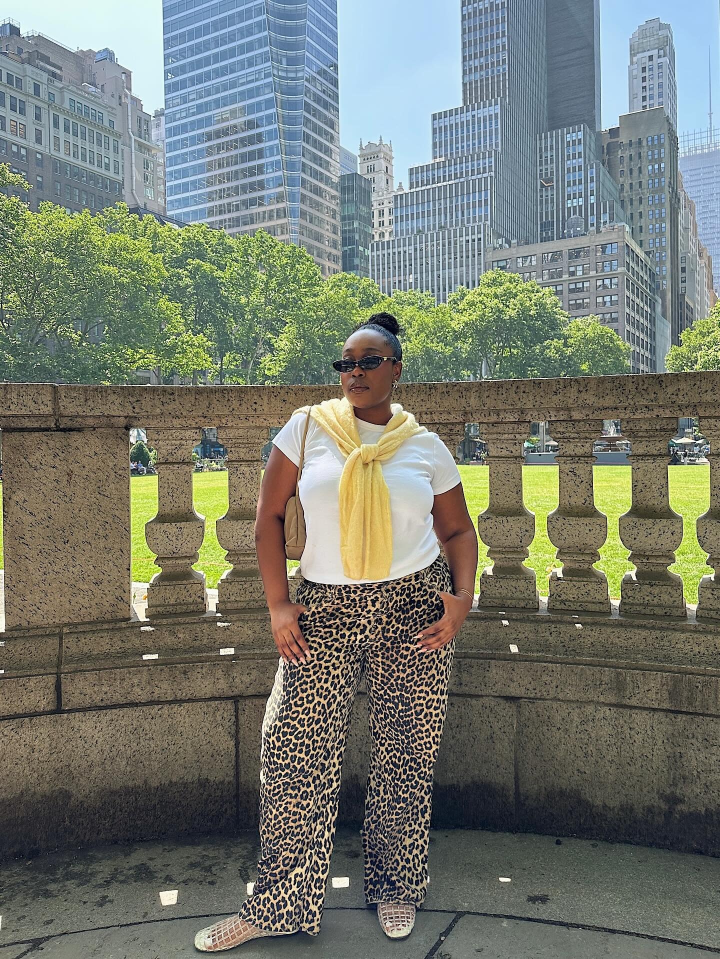 WWW editor wearing leopard pants.