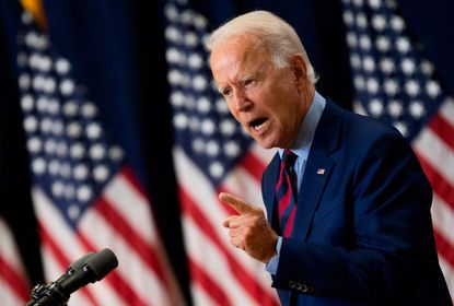 Democratic presidential candidate and former US Vice President Joe Biden speaks on the state of the US economy on September 4, 2020, in Wilmington, Delaware.