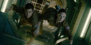 Life Rebecca Ferguson and Jake Gyllenhaal float in ISS
