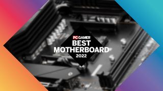 MSI gaming motherboard behind a PCG award logo