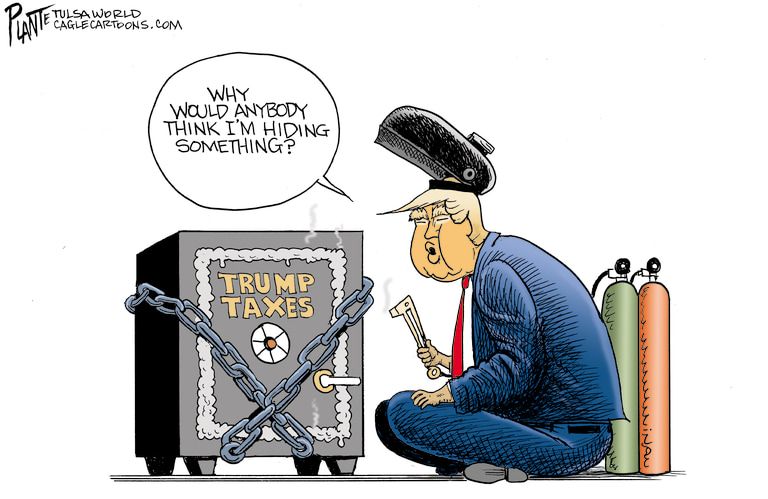 Political Cartoon U.S. Trump taxes