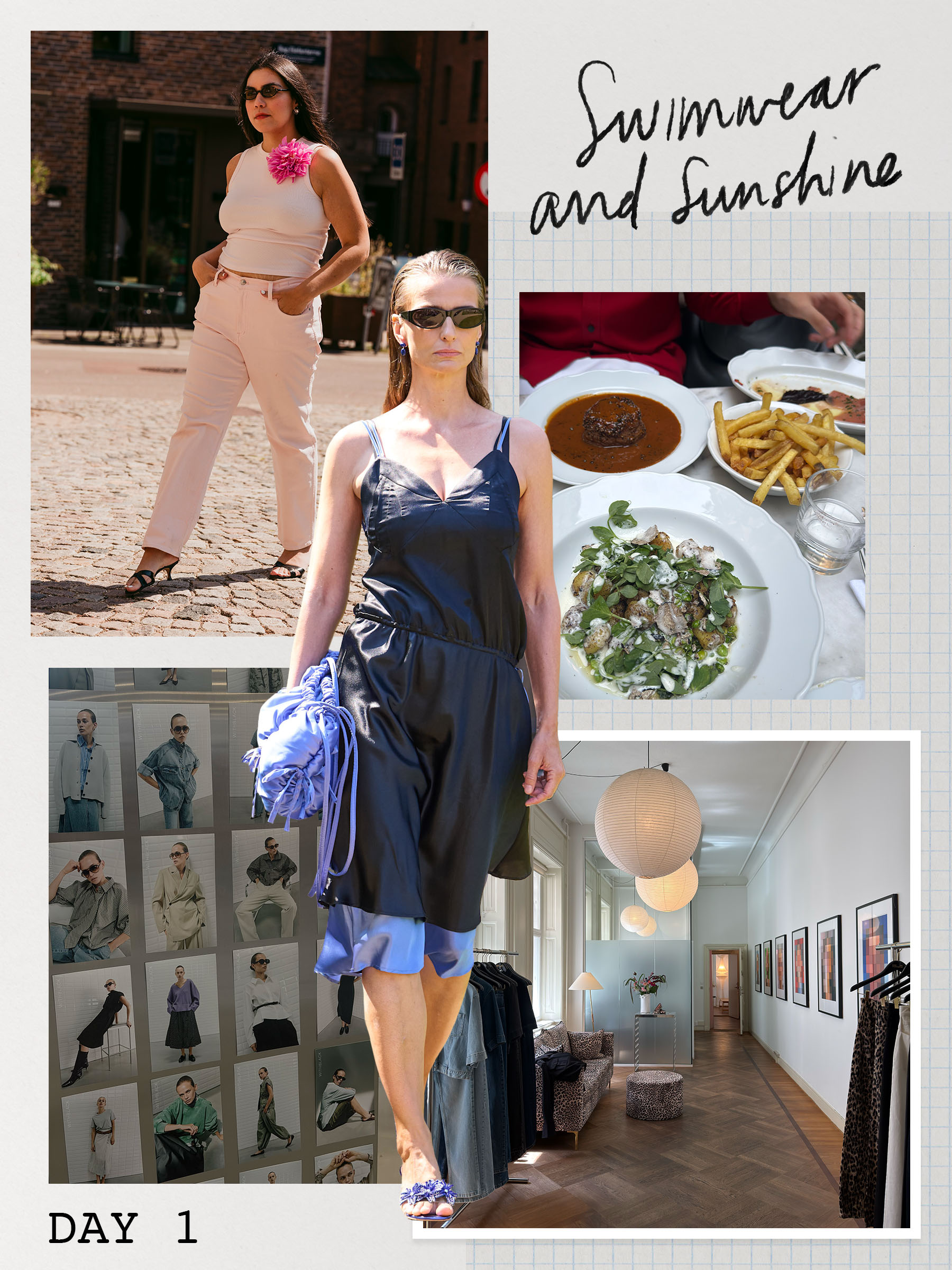 Collage of Copenhagen Fashion Week spring/summer 2026, featuring runway imagery and editor street style.
