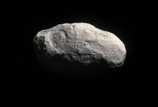 Realistic depiction of a large, tailless comet