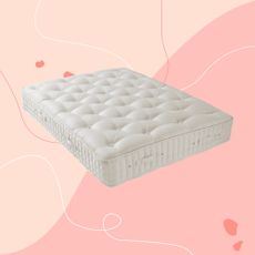 The Hypnos Wool Origins 6 mattress on a pink background