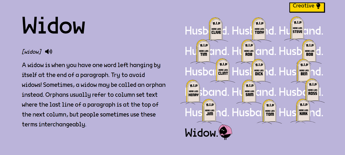 A screenshot from Ad Vocab online illustrated advertising jargon dictionary