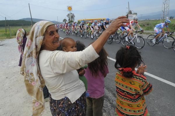 The locals come out to watch the race