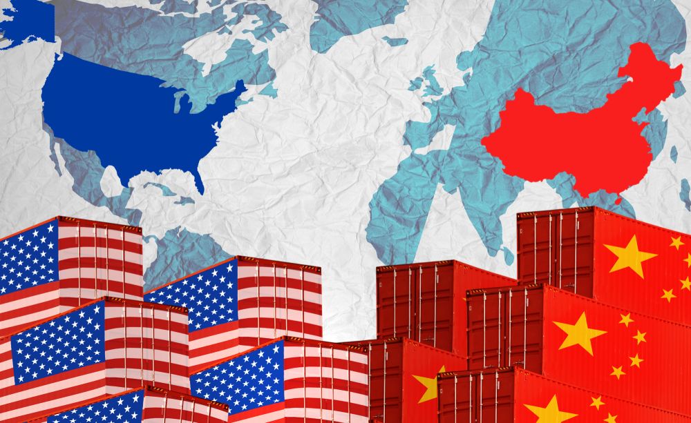 Illustration depicting the ongoing US-China trade war