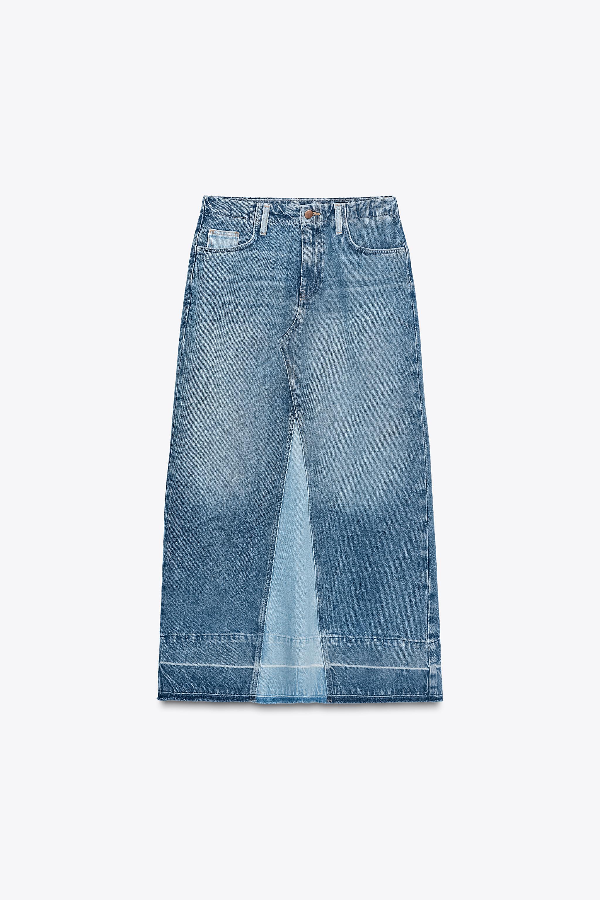 Z1975 Combined Denim Midi Skirt