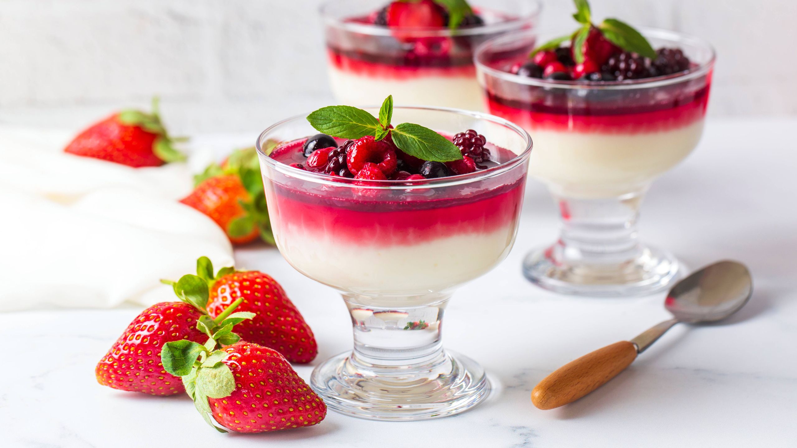 Lemon mousse with berry compote recipe