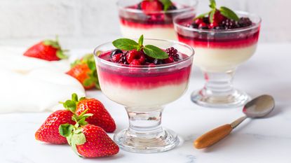 lemon mousse with berry compote