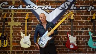 Charlie Jones with his Fender Custom Shop P Bass