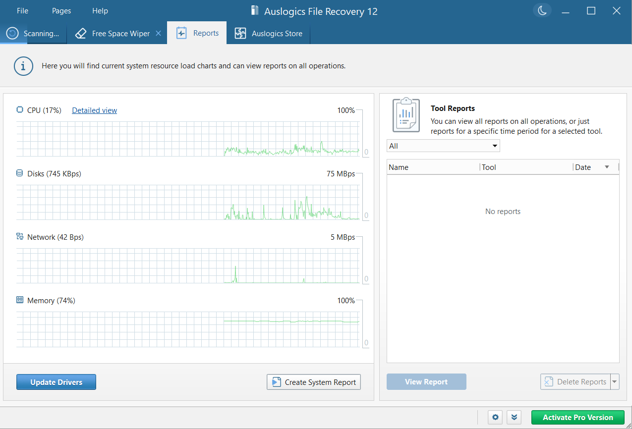 Auslogics free system reports