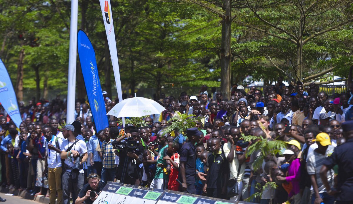 The Kigali fans packed the finish line