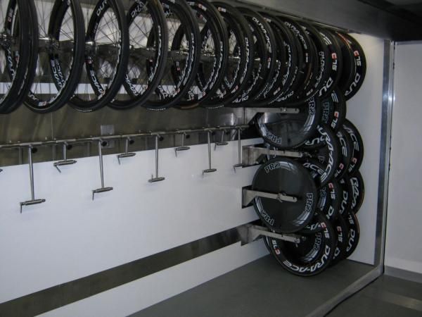 The disk wheels are stored over here
