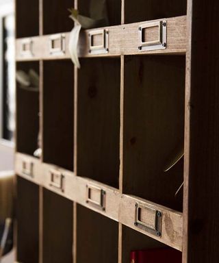 traditional pigeon hole wooden storage wall unit - rockett st george