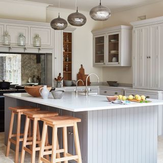 kitchen with white walls and white counter top