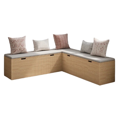 Wayfair, Ebern Designs L-Shaped Storage Bench With Cushion