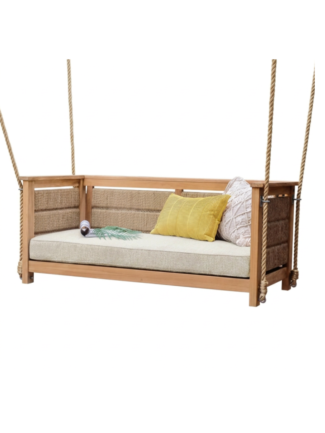 an outdoor porch swing