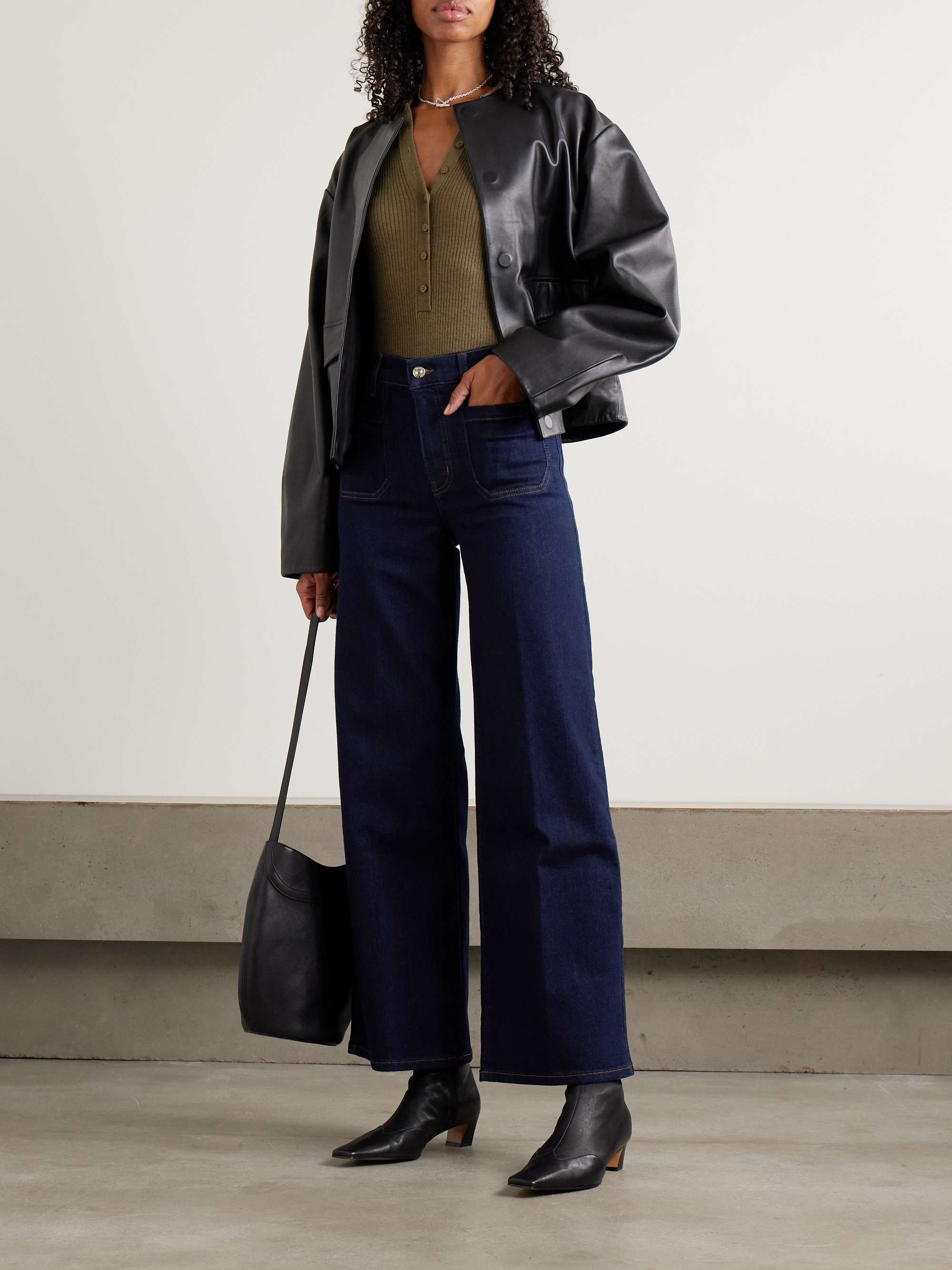 Le Slim Palazzo Modernist Pocket High-Rise Wide-Leg Jeans