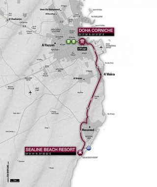 The map of stage 5 of the Tour of Qatar 2016