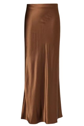 Frame Column elasticated-waistband silk maxi skirt