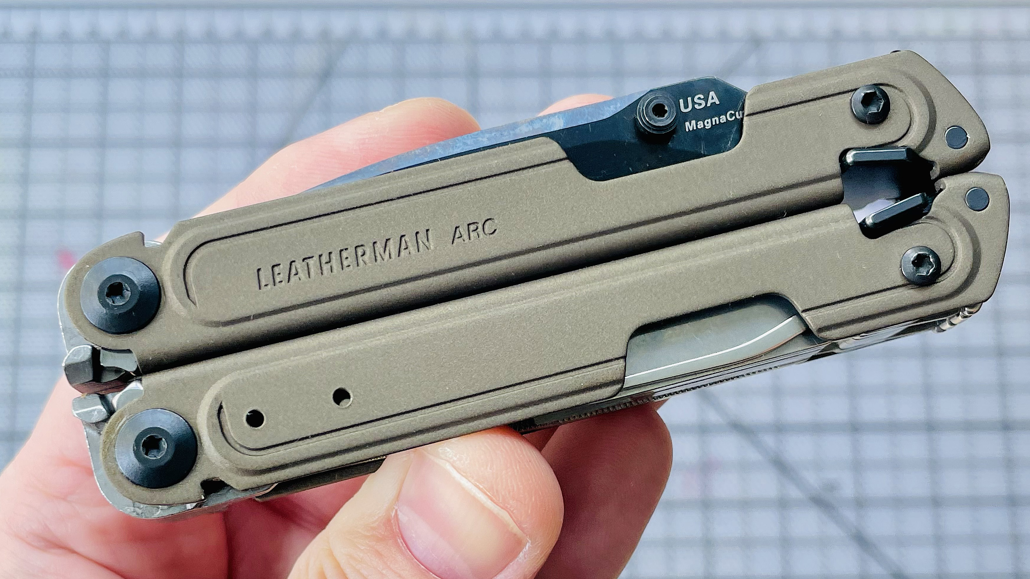 Close-up of the Leatherman Arc multi-tool